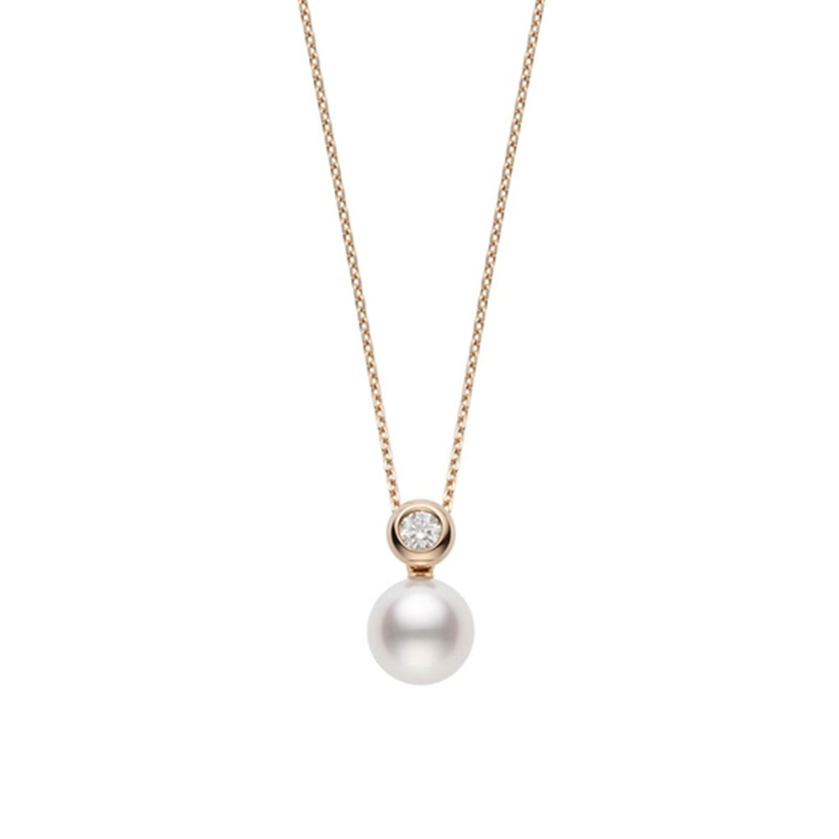 18ct Rose Gold Pearl and Diamond Pendant