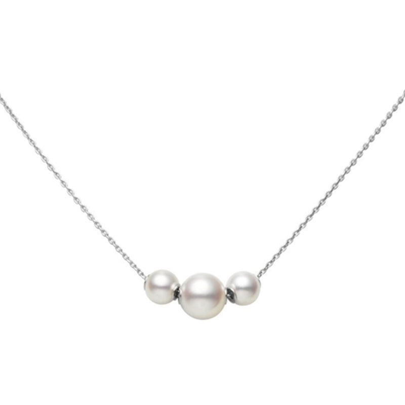 18ct White Gold Pearls In Motion Necklace