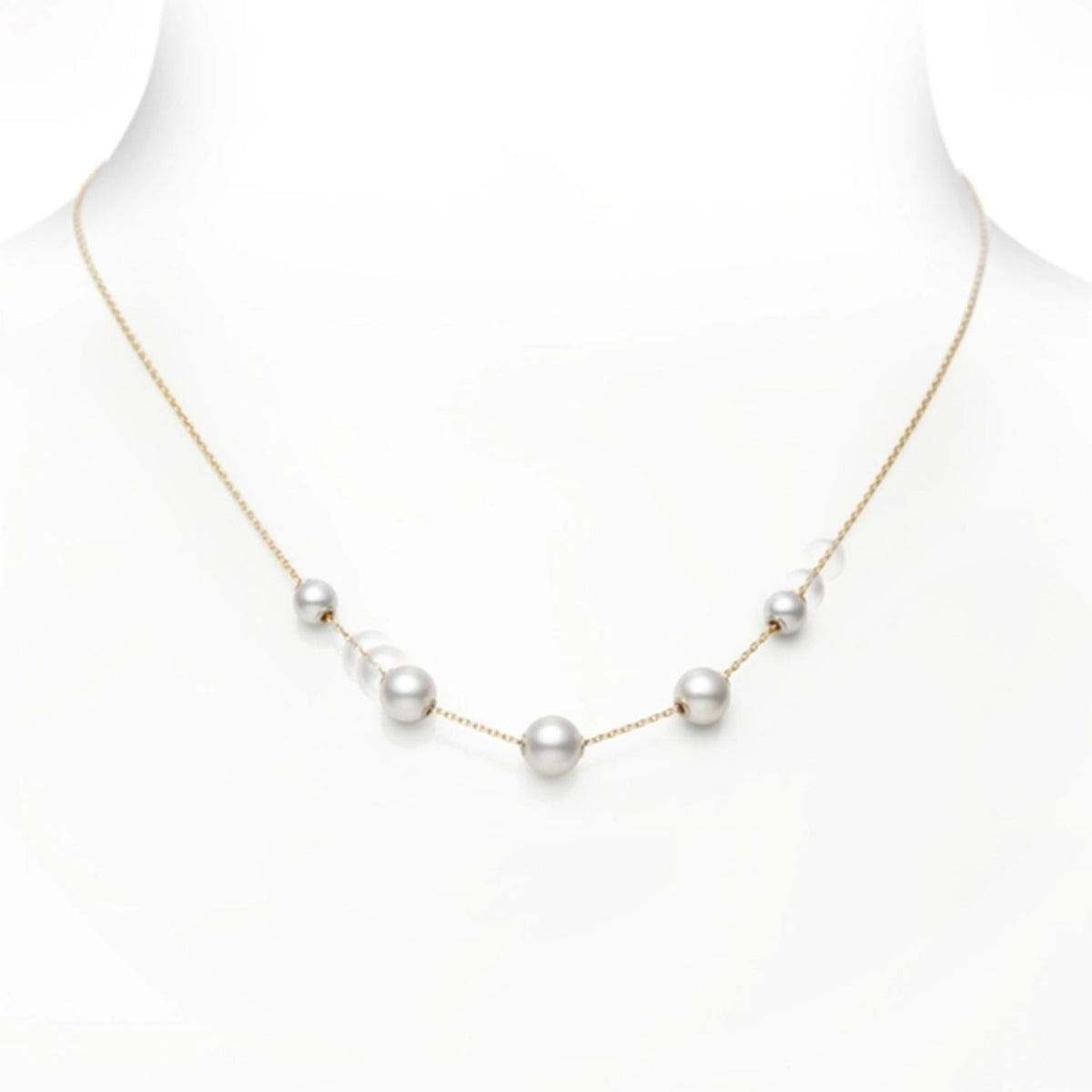 18ct Yellow Gold Pearls In Motion Necklace
