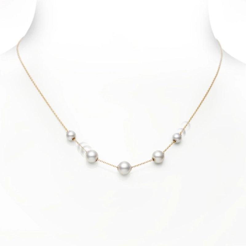 18ct Yellow Gold Pearls In Motion Necklace