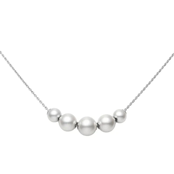 Mikimoto 18ct White Gold Pearls In Motion Necklace - Berry's Jewellers