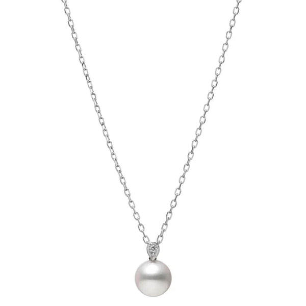 Mikimoto 18ct White Gold Pearl And Diamond Pendant - Berry's Jewellers
