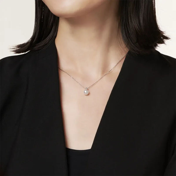 Mikimoto 18ct White Gold Pearl And Diamond Pendant - Berry's Jewellers