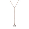 Mikimoto 18ct Rose Gold Pearl And Diamond Lariat Pendant - Berry's Jewellers