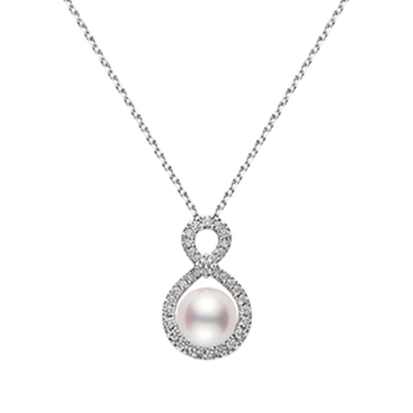 Mikimoto 18ct White Gold Pearl And Diamond Pendant - Berry's Jewellers