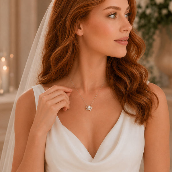 Mikimoto 18ct White Gold Pearl And Diamond Cluster Pendant - Berry's Jewellers