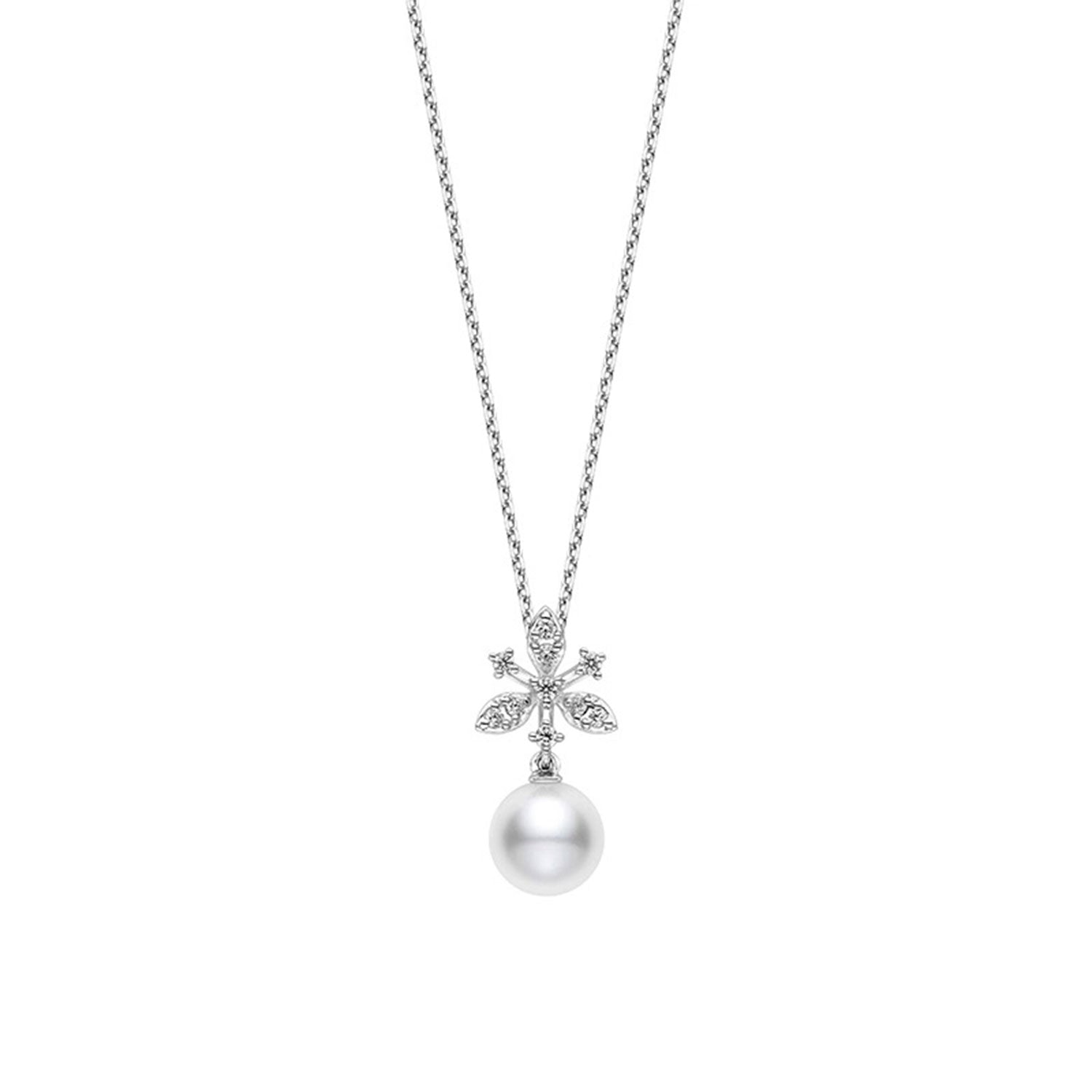 Mikimoto 18ct White Gold Pearl And Diamond Pendant - Berry's Jewellers