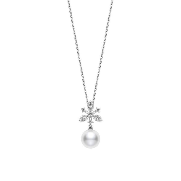 Mikimoto 18ct White Gold Pearl And Diamond Pendant - Berry's Jewellers