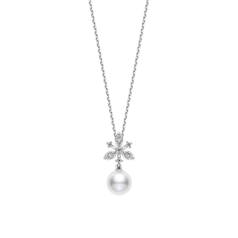 Mikimoto 18ct White Gold Pearl And Diamond Pendant - Berry's Jewellers