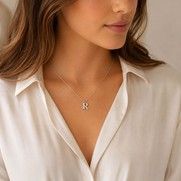 Berry's 18ct White Gold Diamond Initial Pendant & Chain - Berry's Jewellers