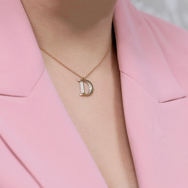 Berry's 18ct Rose Gold Diamond Initial Pendant & Chain - Berry's Jewellers