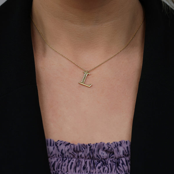 Berry's 18ct Yellow Gold Diamond Initial Pendant & Chain - Berry's Jewellers