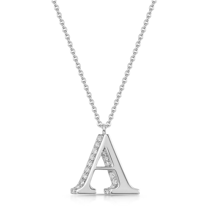 Berry's 18ct White Gold Diamond Initial Pendant & Chain - Berry's Jewellers