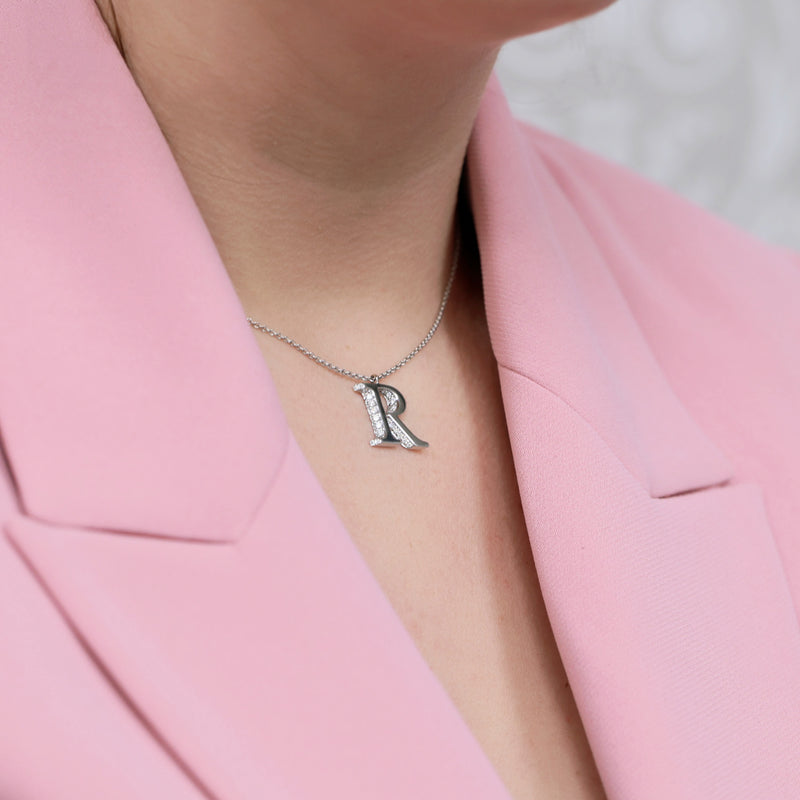 Berry's 18ct White Gold Diamond Initial Pendant & Chain - Berry's Jewellers