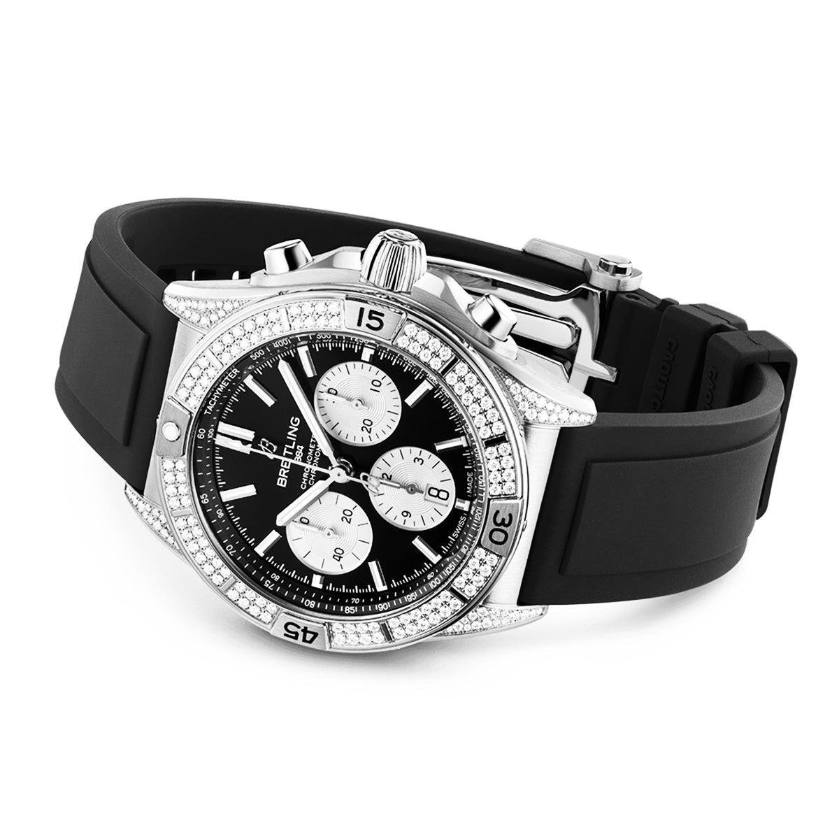 Chronomat B01 42mm Black/Silver Dial Diamond Set Watch