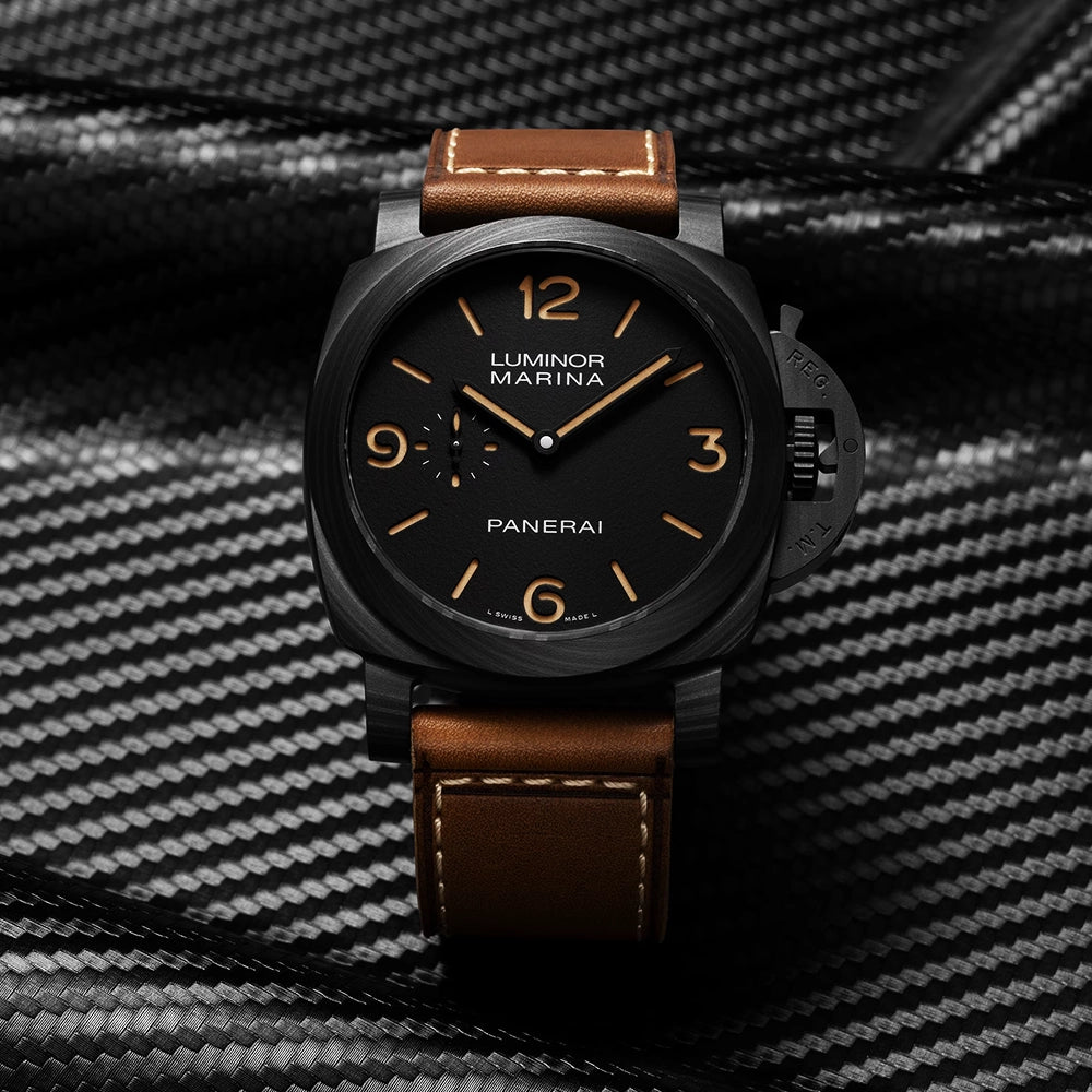 Panerai Luminor Marina Carbotech 44mm Black Dial Automatic Strap Watch - Berry's Jewellers
