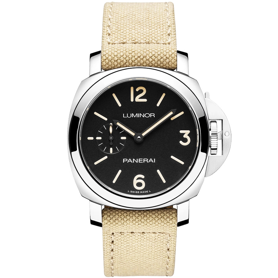 Panerai Luminor 42mm Matte Black Dial Textile Strap Automatic Watch - Berry's Jewellers
