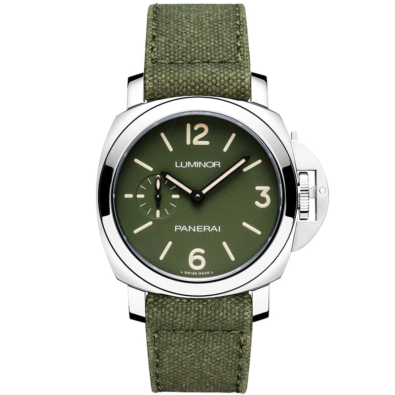Luminor 42mm Khaki Matte Green Canvas Strap Automatic Watch