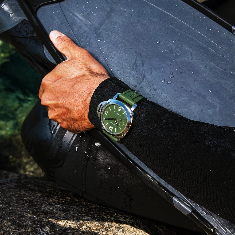 Luminor 42mm Khaki Matte Green Canvas Strap Automatic Watch