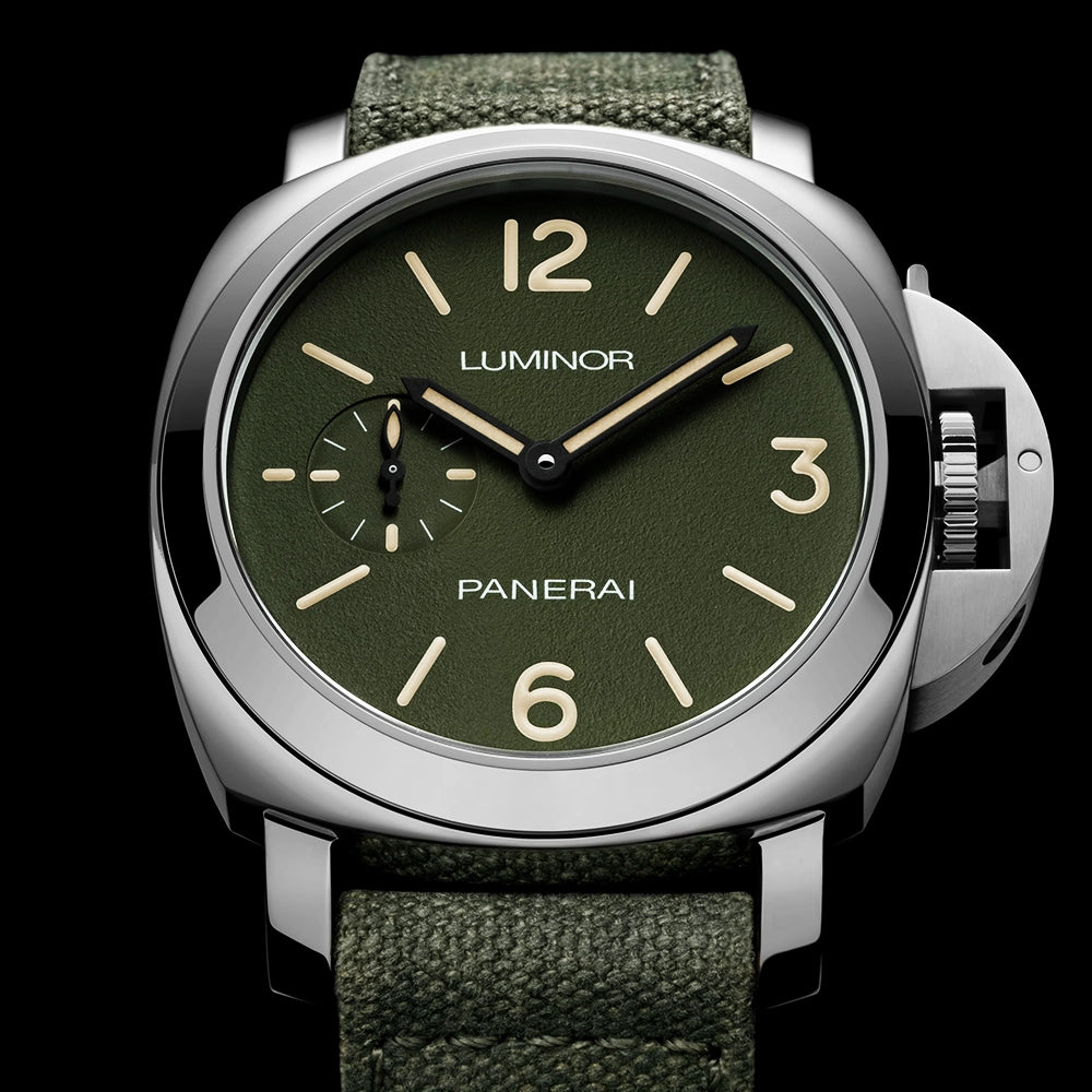 Luminor 42mm Khaki Matte Green Canvas Strap Automatic Watch