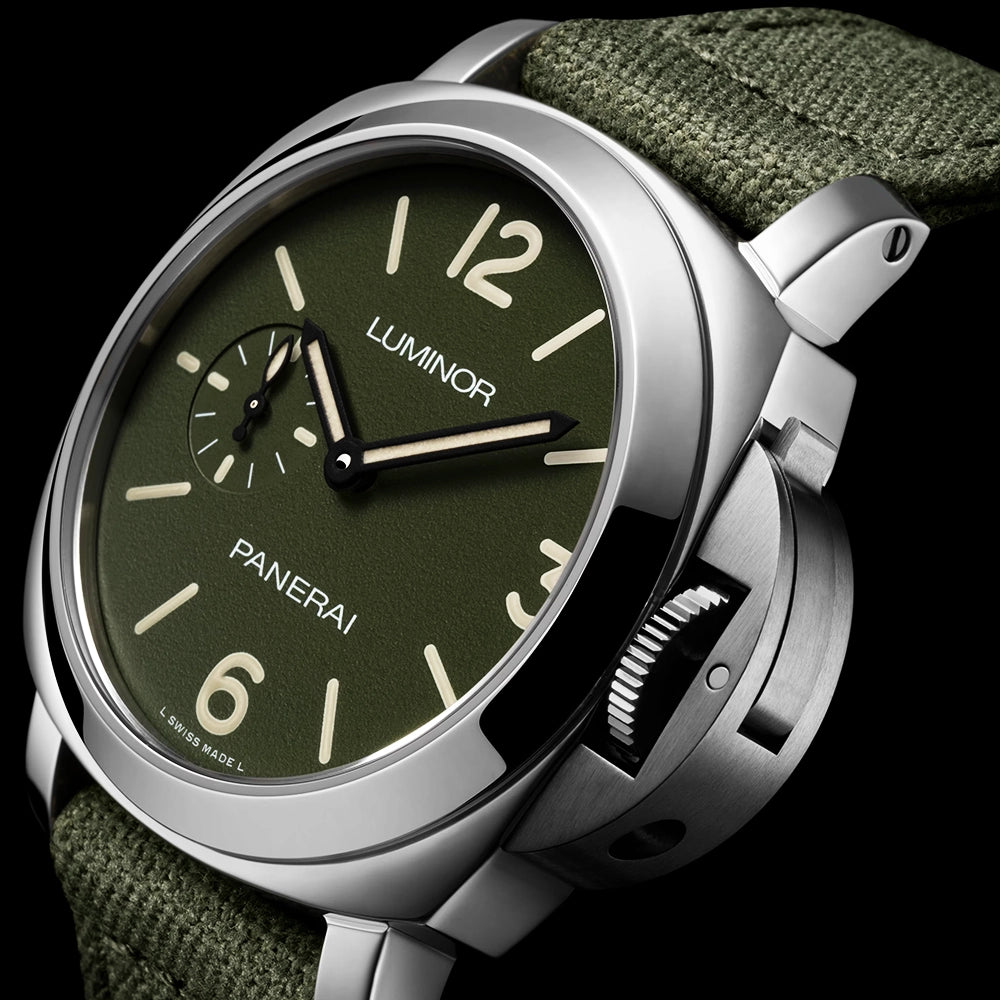 Luminor 42mm Khaki Matte Green Canvas Strap Automatic Watch