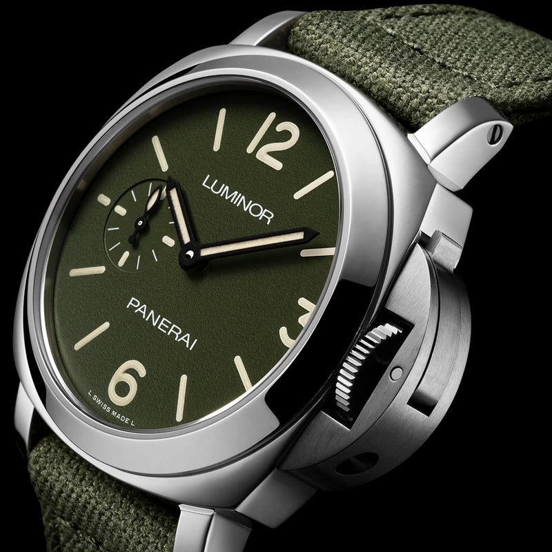 Luminor 42mm Khaki Matte Green Canvas Strap Automatic Watch