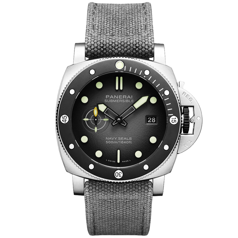 Submersible Navy SEALs Edition 44mm Black Dial Strap Watch