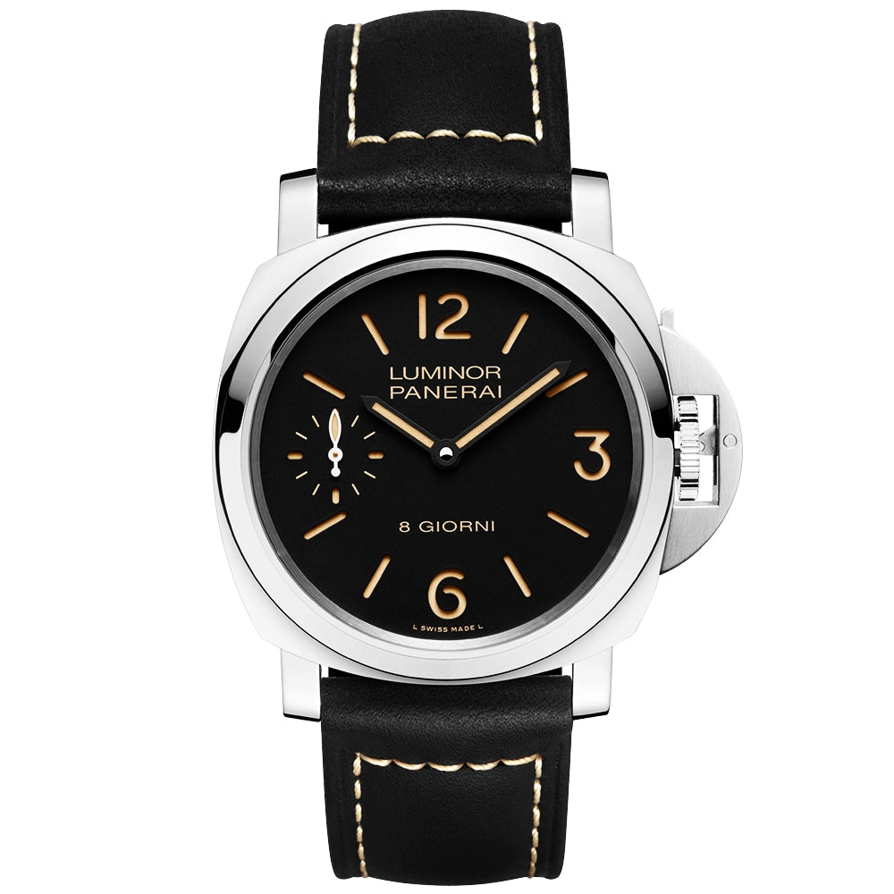 Luminor 8 Giorni 44mm Black Dial Mens Manual-Wind Strap Watch