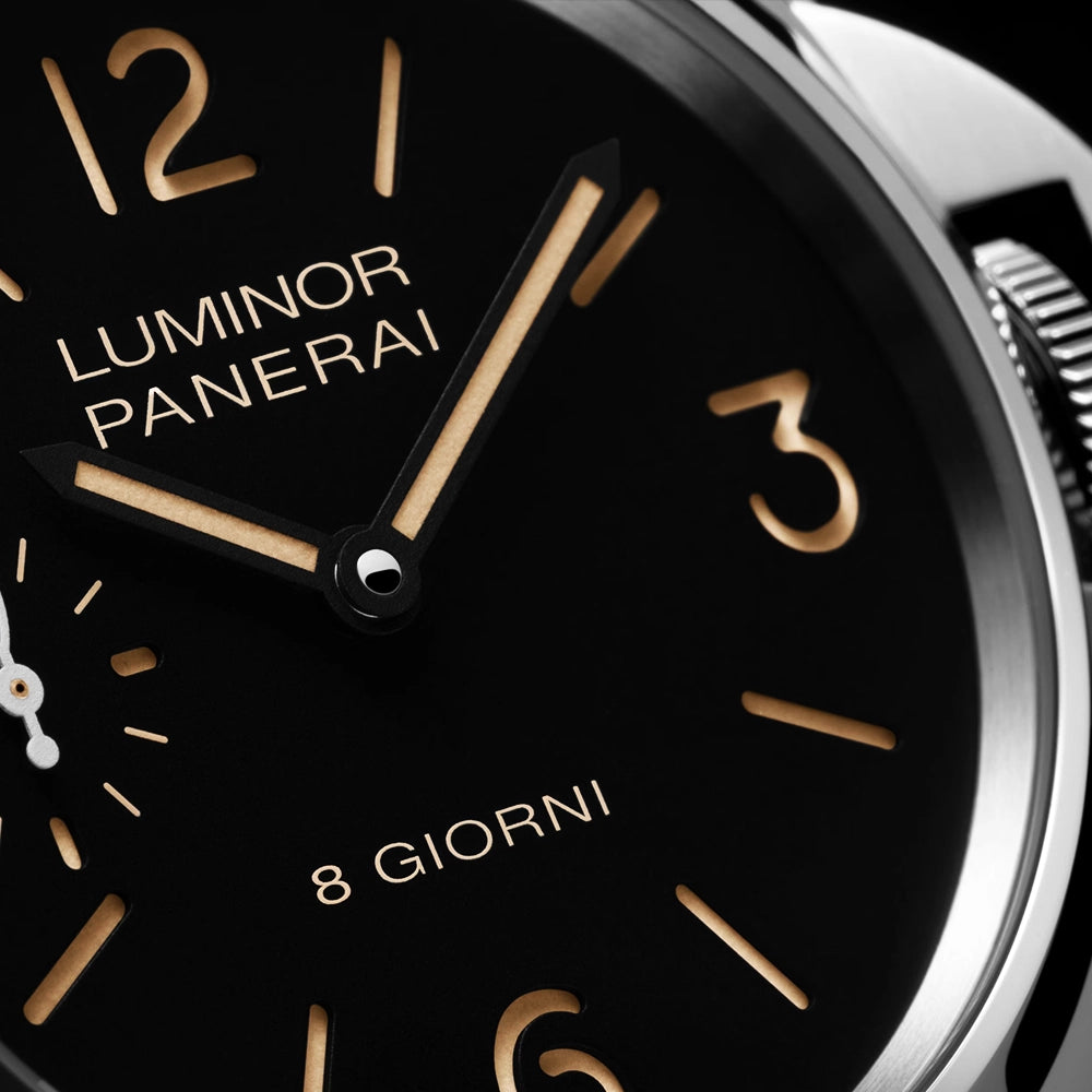 Luminor 8 Giorni 44mm Black Dial Mens Manual-Wind Strap Watch