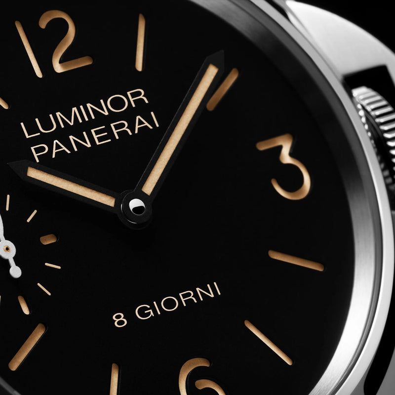 Luminor 8 Giorni 44mm Black Dial Mens Manual-Wind Strap Watch
