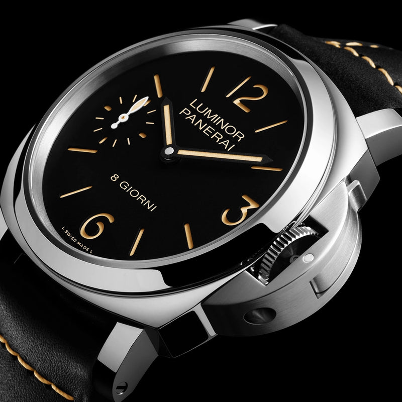 Luminor 8 Giorni 44mm Black Dial Mens Manual-Wind Strap Watch