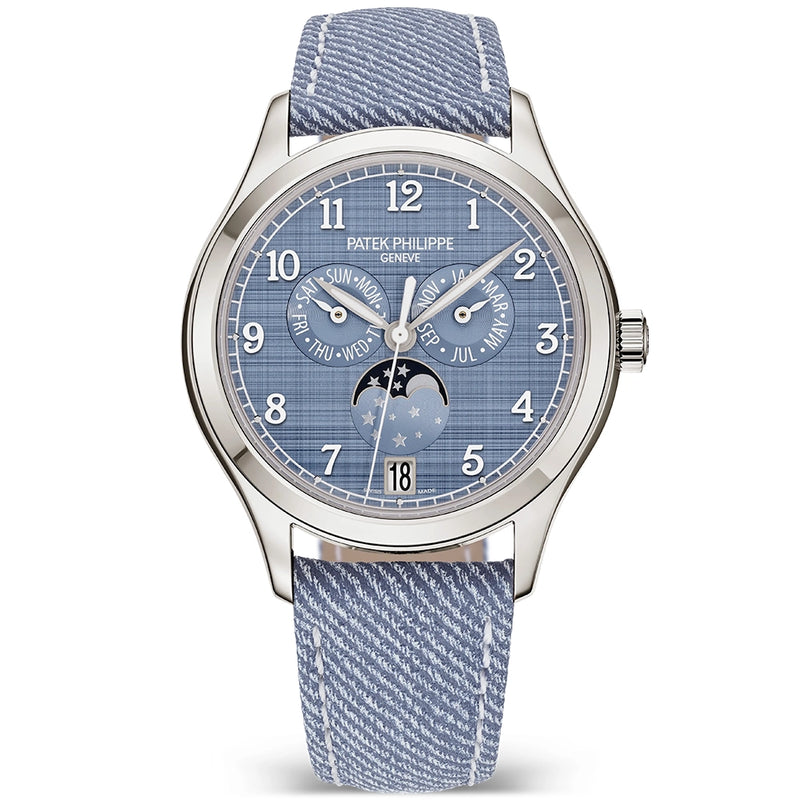 Patek Philippe Complications Annual Calendar Moonphase 38mm Denim Strap Watch - Berry's Jewellers