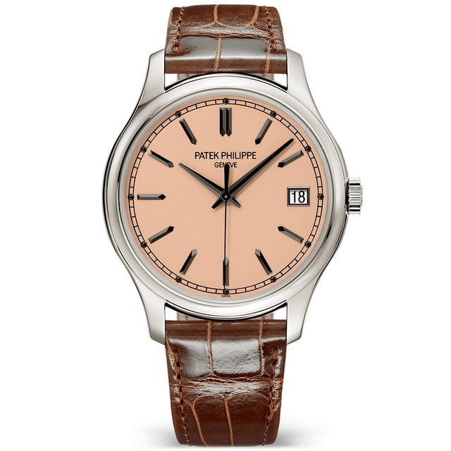 Patek Philippe Calatrava Sweep-Seconds 39mm 18ct White Gold Salmon Dial Watch - Berry's Jewellers
