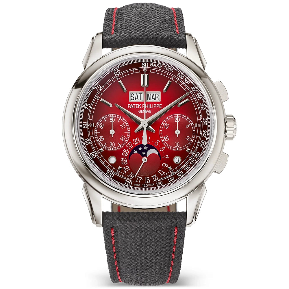 Patek Philippe Grand Complications Perpetual Calendar Platinum Red Dial Watch - Berry's Jewellers