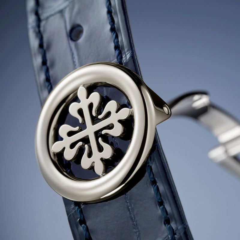 Patek Philippe Complications Annual Calendar Moon Phases Blue Diamond Dial Watch - Berry's Jewellers
