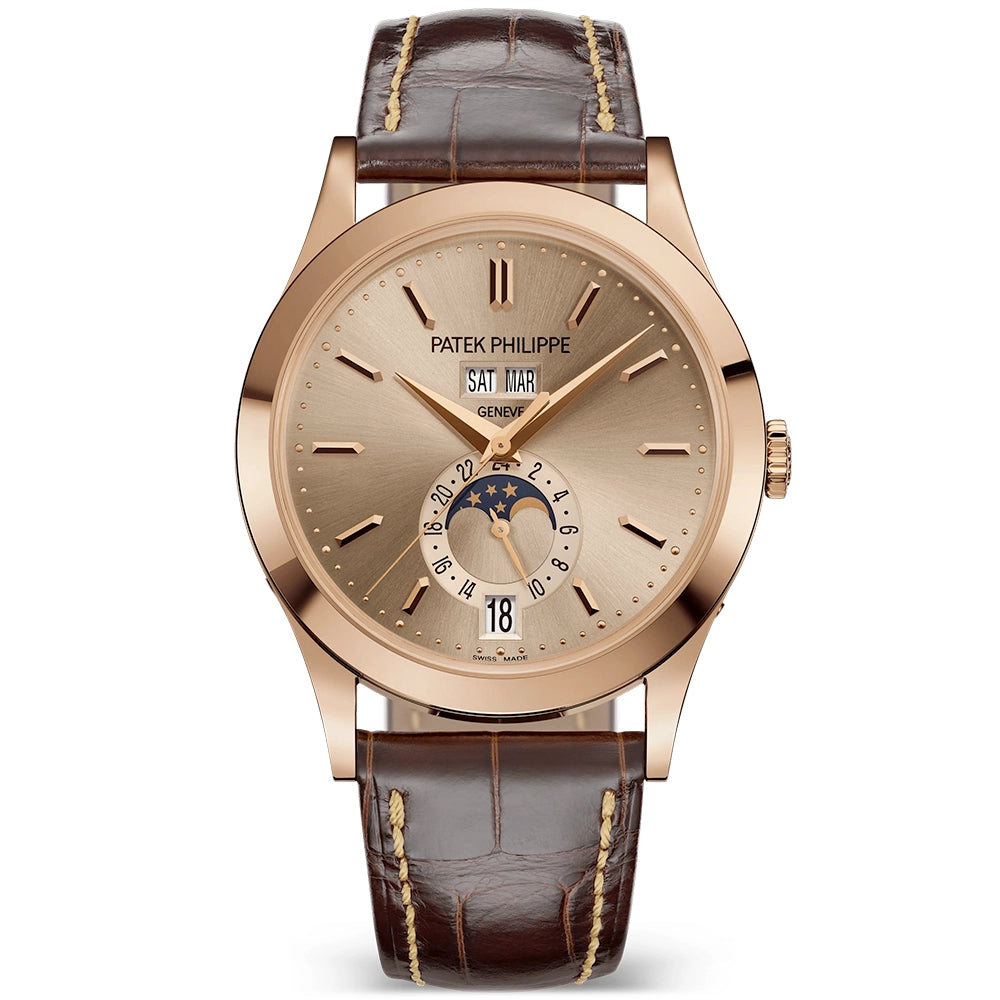 Patek Philippe Complications Annual Calendar Moonphase 38.5mm Sand-Beige Dial Watch - Berry's Jewellers