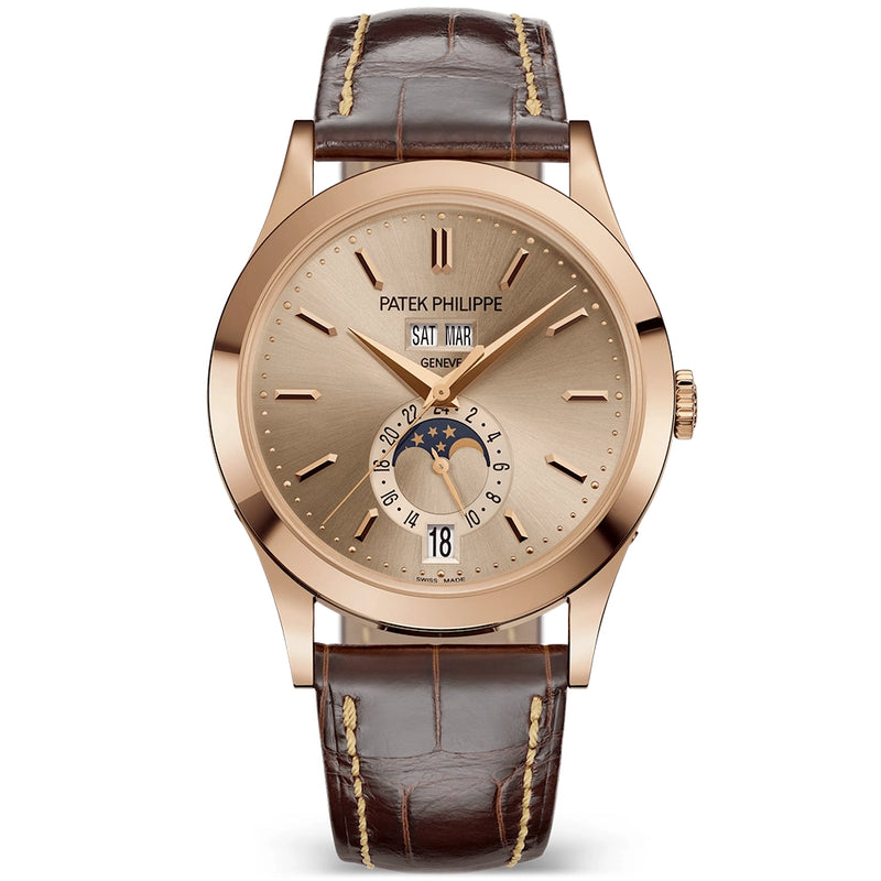 Patek Philippe Complications Annual Calendar Moonphase 38.5mm Sand-Beige Dial Watch - Berry's Jewellers