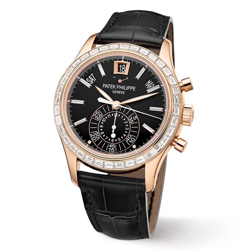 Patek Philippe Complications Annual Calendar Chronograph 18ct Rose Gold Diamond Set Watch - Berry's Jewellers