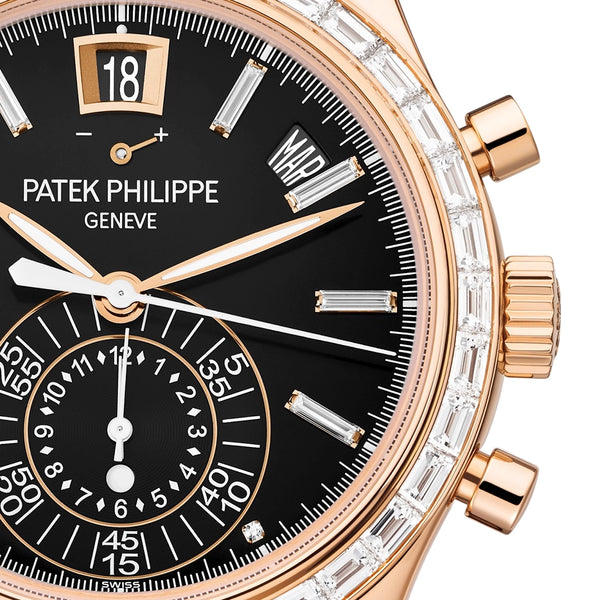 Patek Philippe Complications Annual Calendar Chronograph 18ct Rose Gold Diamond Set Watch - Berry's Jewellers