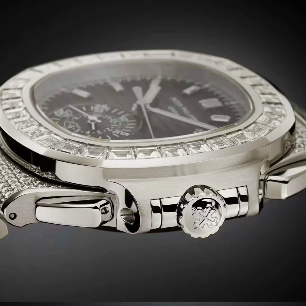 Nautilus Haute Joallerie Flyback Chronograph 18ct White Gold Diamond Set Watch 5980/1400G-011