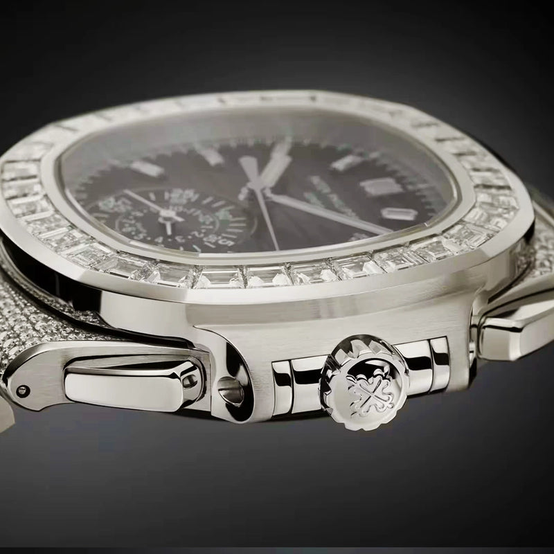 Nautilus Haute Joallerie Flyback Chronograph 18ct White Gold Diamond Set Watch