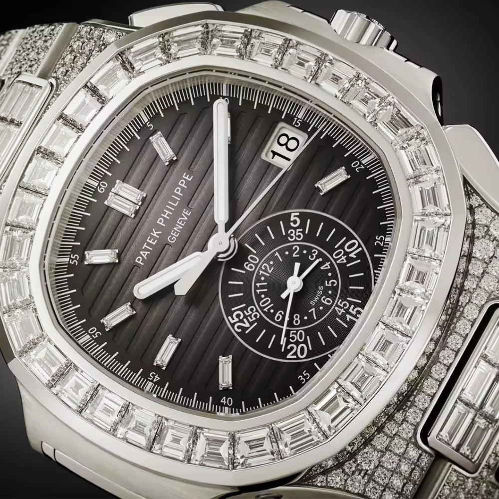 Nautilus Haute Joallerie Flyback Chronograph 18ct White Gold Diamond Set Watch 5980/1400G-011