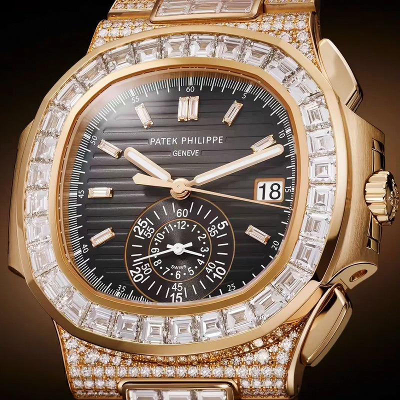 Nautilus Haute Joallerie Flyback Chronograph 18ct Rose Gold Diamond Set Watch