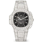 Nautilus Haute Joallerie Flyback Chronograph 18ct White Gold Diamond Set Mens Watch 5990/1400G-001