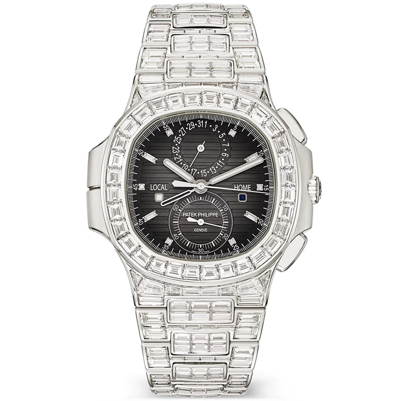 Nautilus Haute Joallerie Flyback Chronograph 18ct White Gold Diamond Set Mens Watch 5990/1400G-001