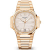 Nautilus 35.2mm 18ct Rose Gold Diamond Set Silver Dial Watch 7118/1200R-001