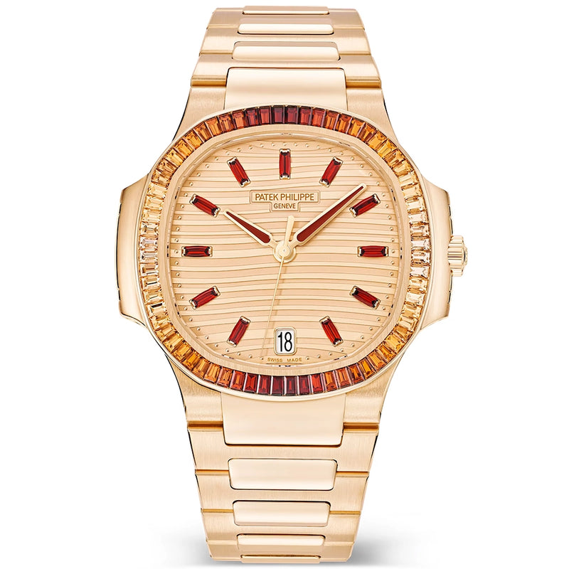 Nautilus Joaillerie 35.2mm 18ct Rose Gold Gemstone Set Automatic Watch 7118/1300R-001