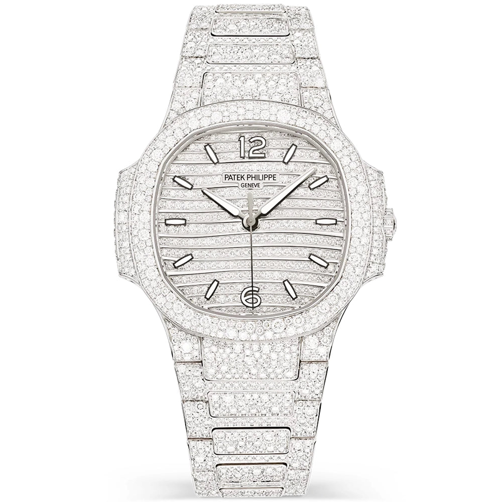 Nautilus Haute Joaillerie 18ct White Gold Full Diamond Set Ladies Watch 7118/1450G-001