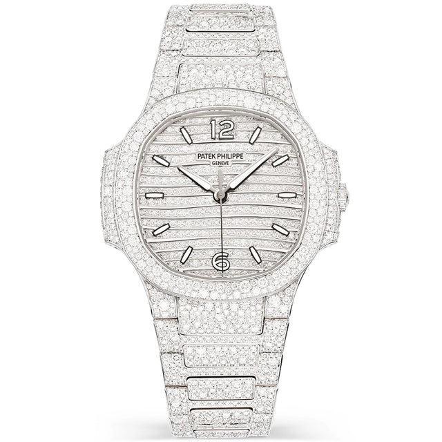 Nautilus Haute Joaillerie 18ct White Gold Full Diamond Set Ladies Watch 7118/1450G-001