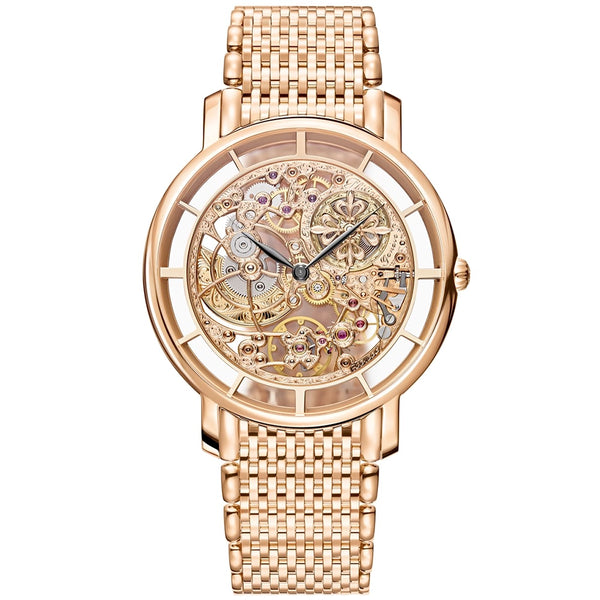 Patek Philippe Complications Skeleton Hand-Engraved Decoration 18ct Rose Gold Watch - Berry's Jewellers